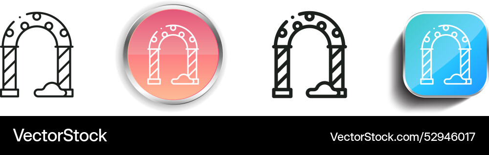 Christmas icon thin linear regular and button vector image