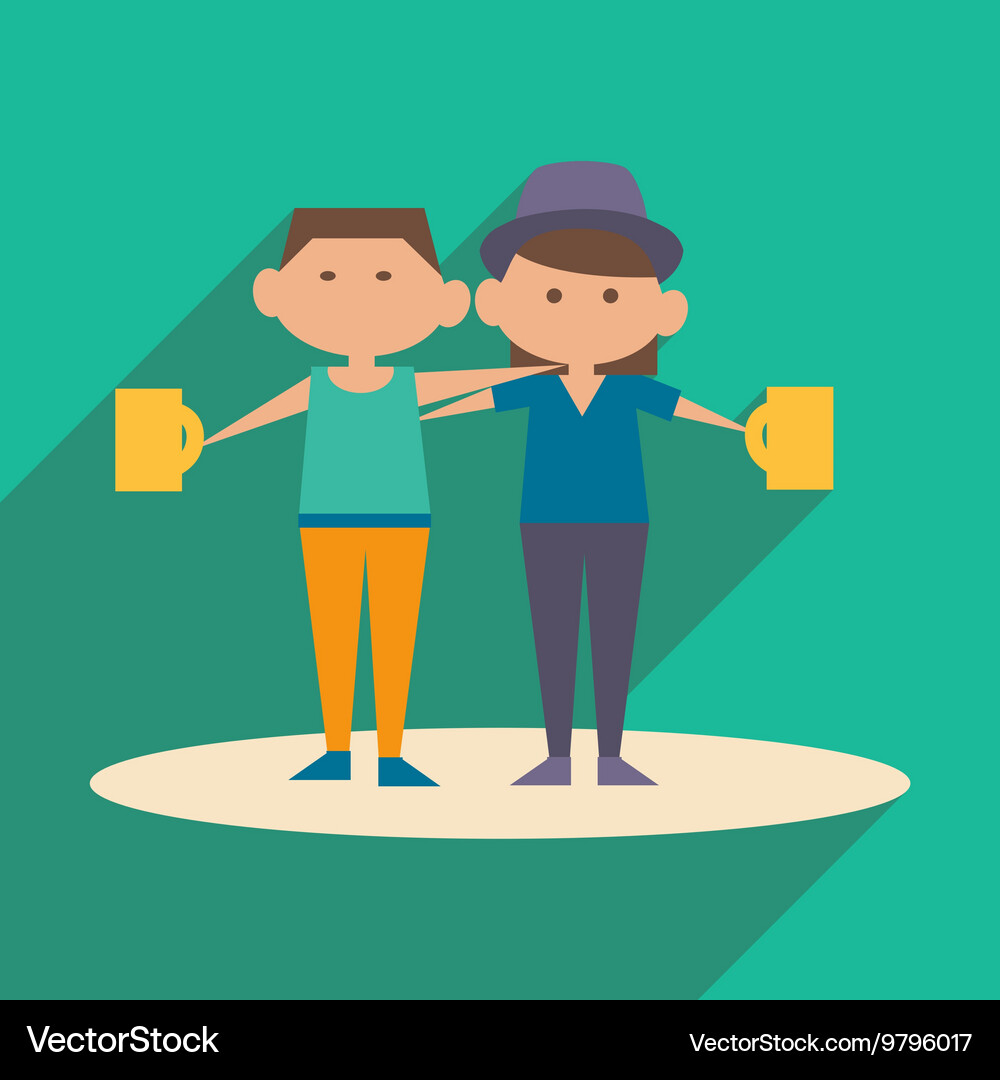 Flat with shadow icon and mobile application Vector Image