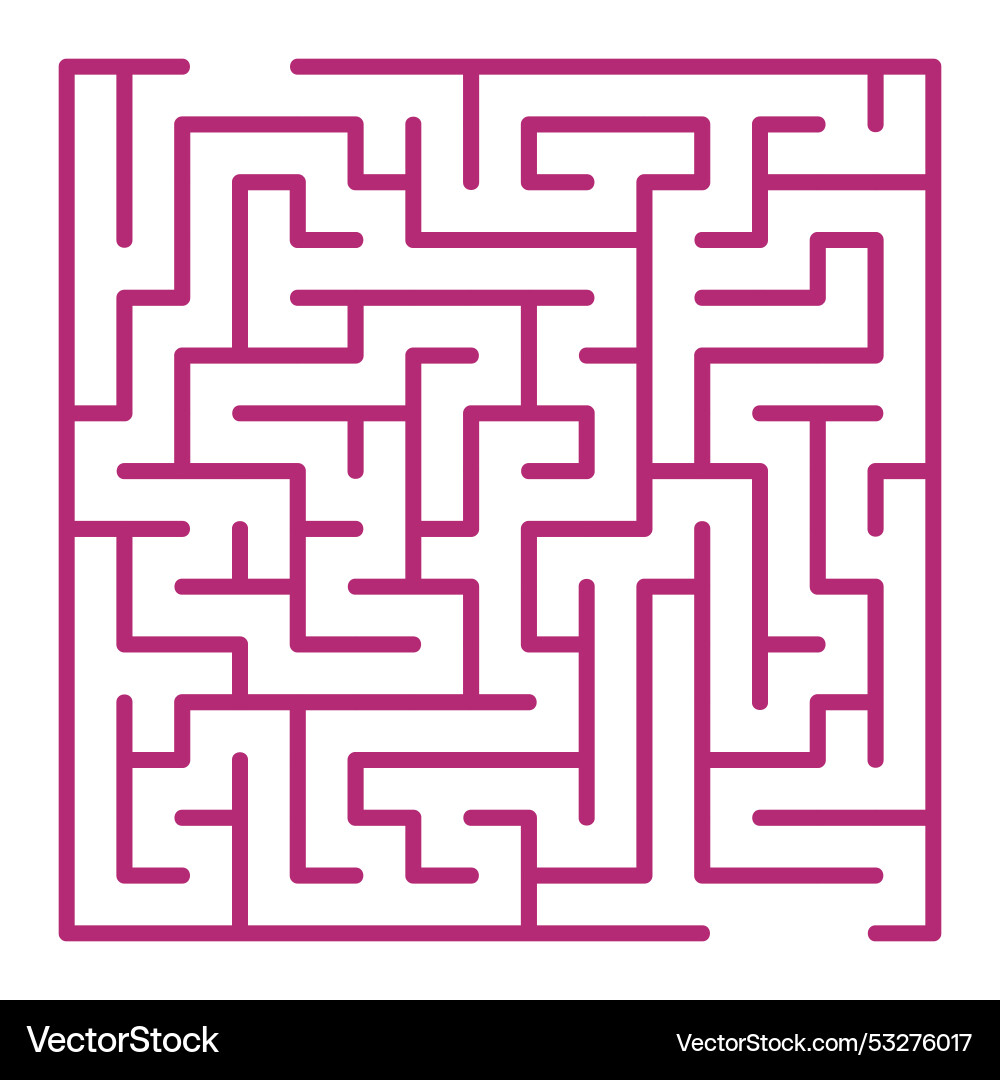 Maze shape design element there is one entrance Maze shape design element there is one entrance vector image