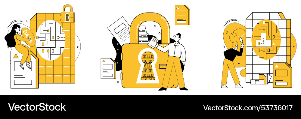 Work with data working metaphorically Work with data working metaphorically vector image