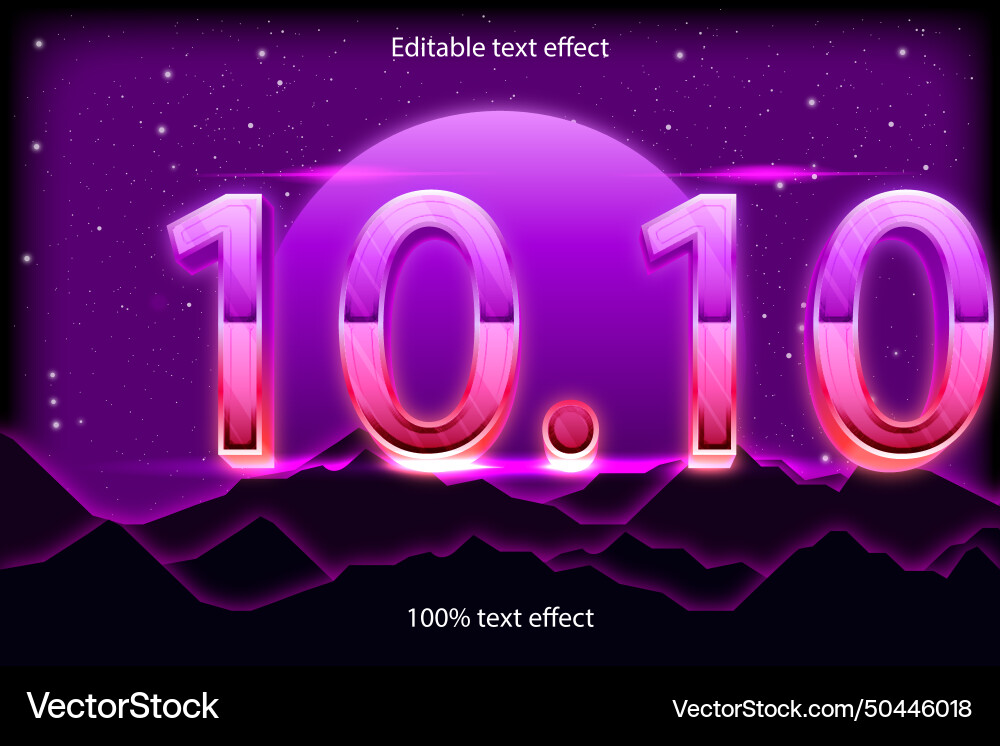 1010 editable text effect retro style 1010 editable text effect retro style Vector Image