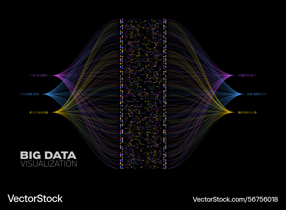 Big data visualization large streams Vector Image