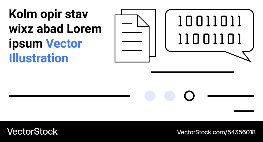 Binärcode Sprachblase Dokument-Symbol Binärcode Sprachblase Dokument-Symbol vektorbild