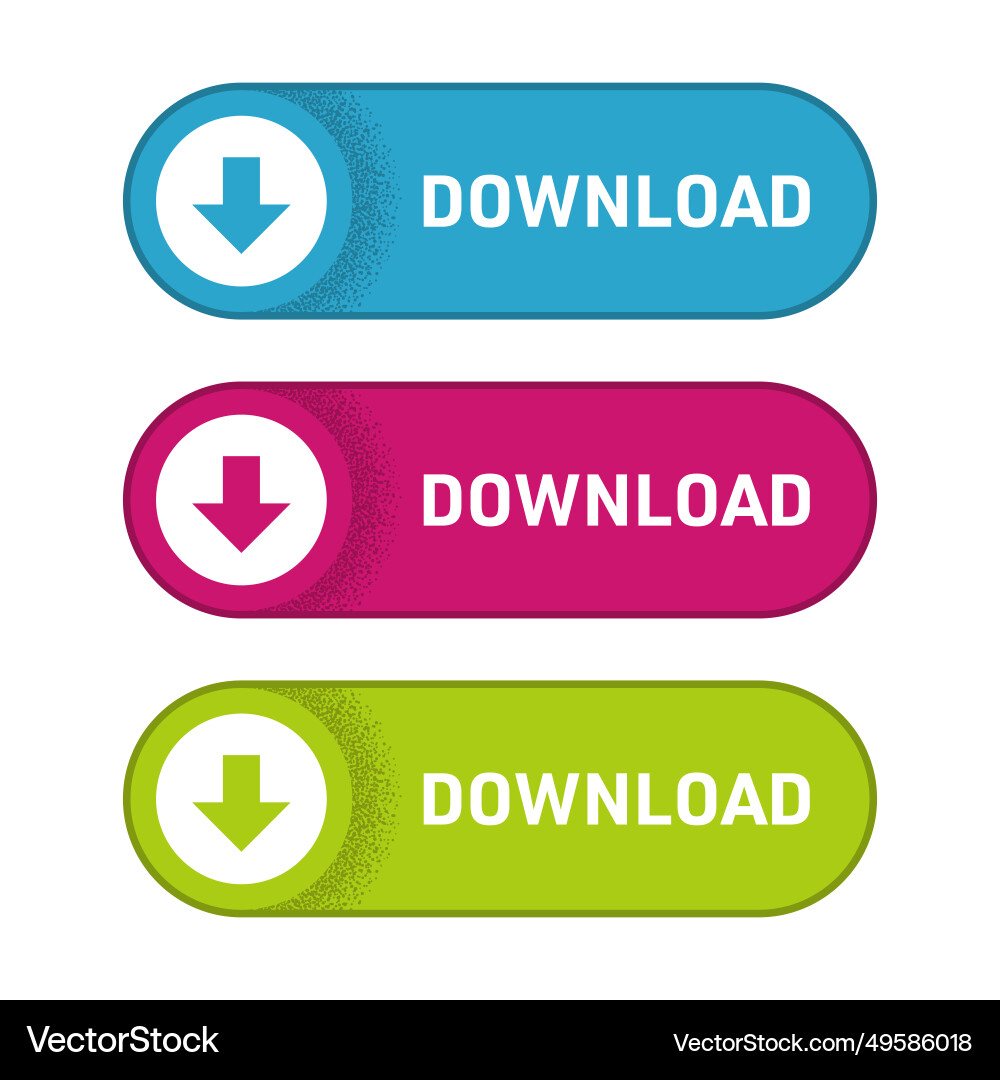 Click download button set for website vector image