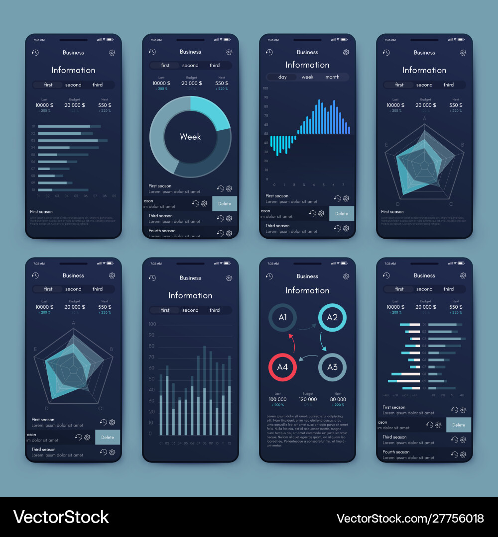 Different ui ux gui screens and flat web icons Different ui ux gui screens and flat web icons vector image