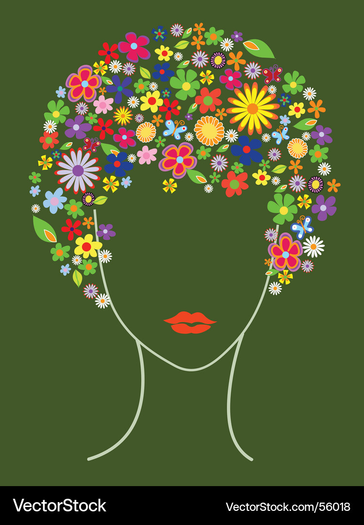 Floral hair Vector Image