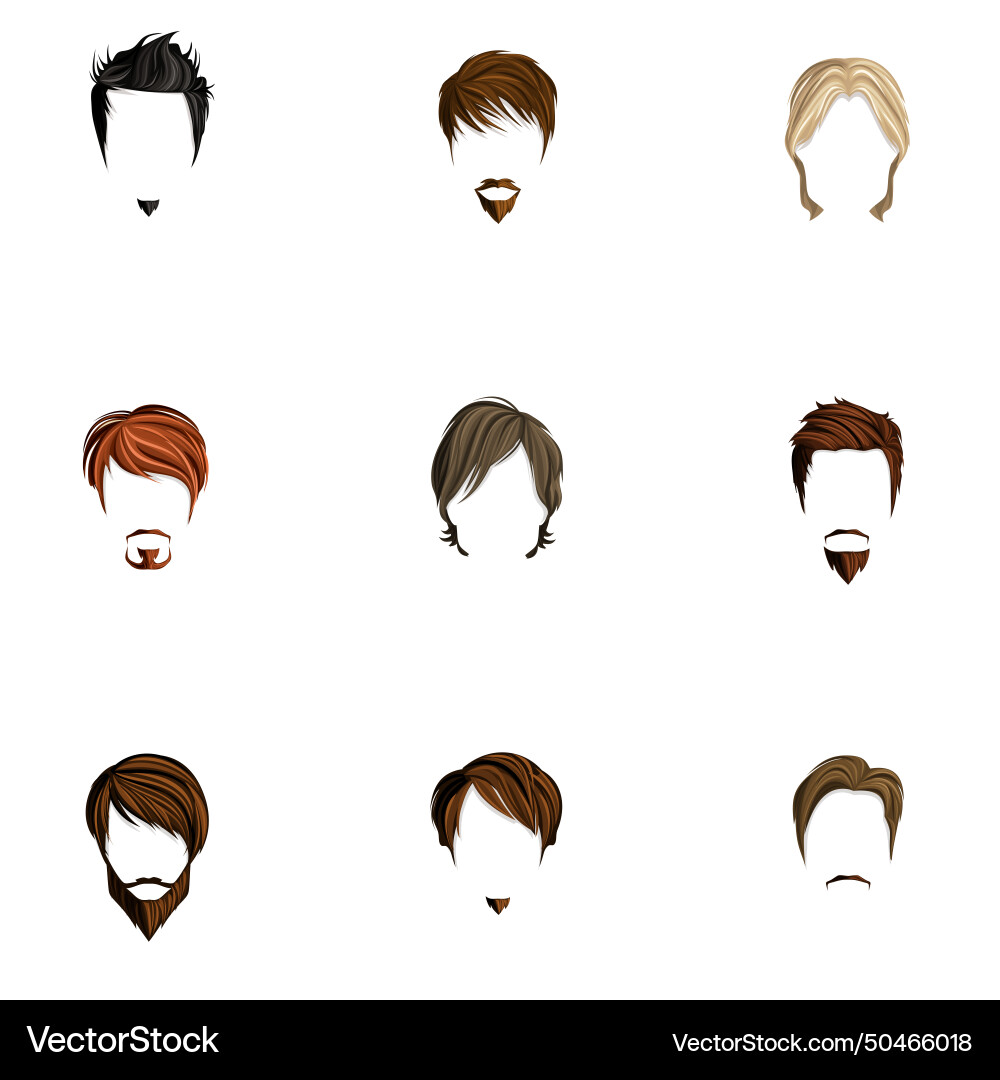 Man hair style set Man hair style set vector image