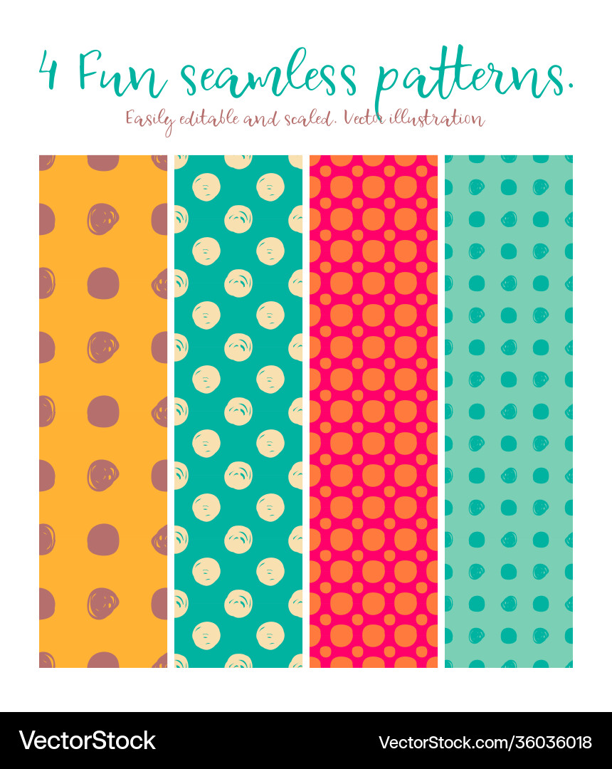 Round shape seamless patterns Round shape seamless patterns vector image