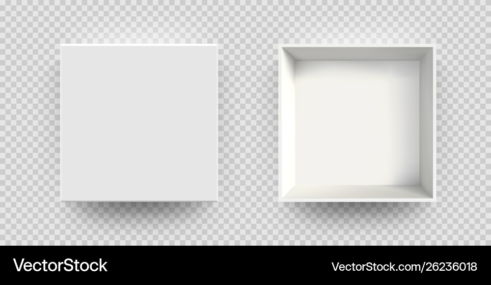 White box mock up 3d model top view isolated White box mock up 3d model top view isolated vector image