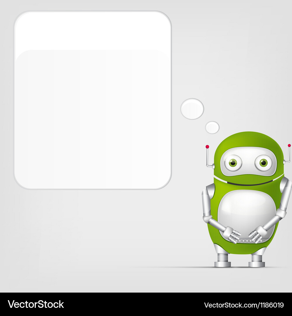 Adorable Robot Character Vector Image