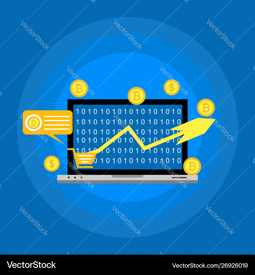 Blockchain scheme mining crypto currency server Blockchain scheme mining crypto currency server vector image