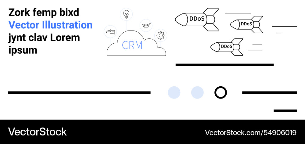 Crm system under attack visual representation Crm system under attack visual representation vector image