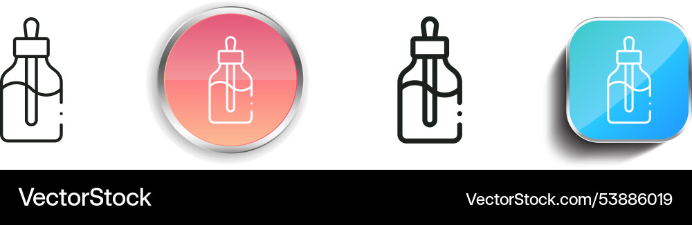 Essential oil icon thin linear regular and button Vector Image