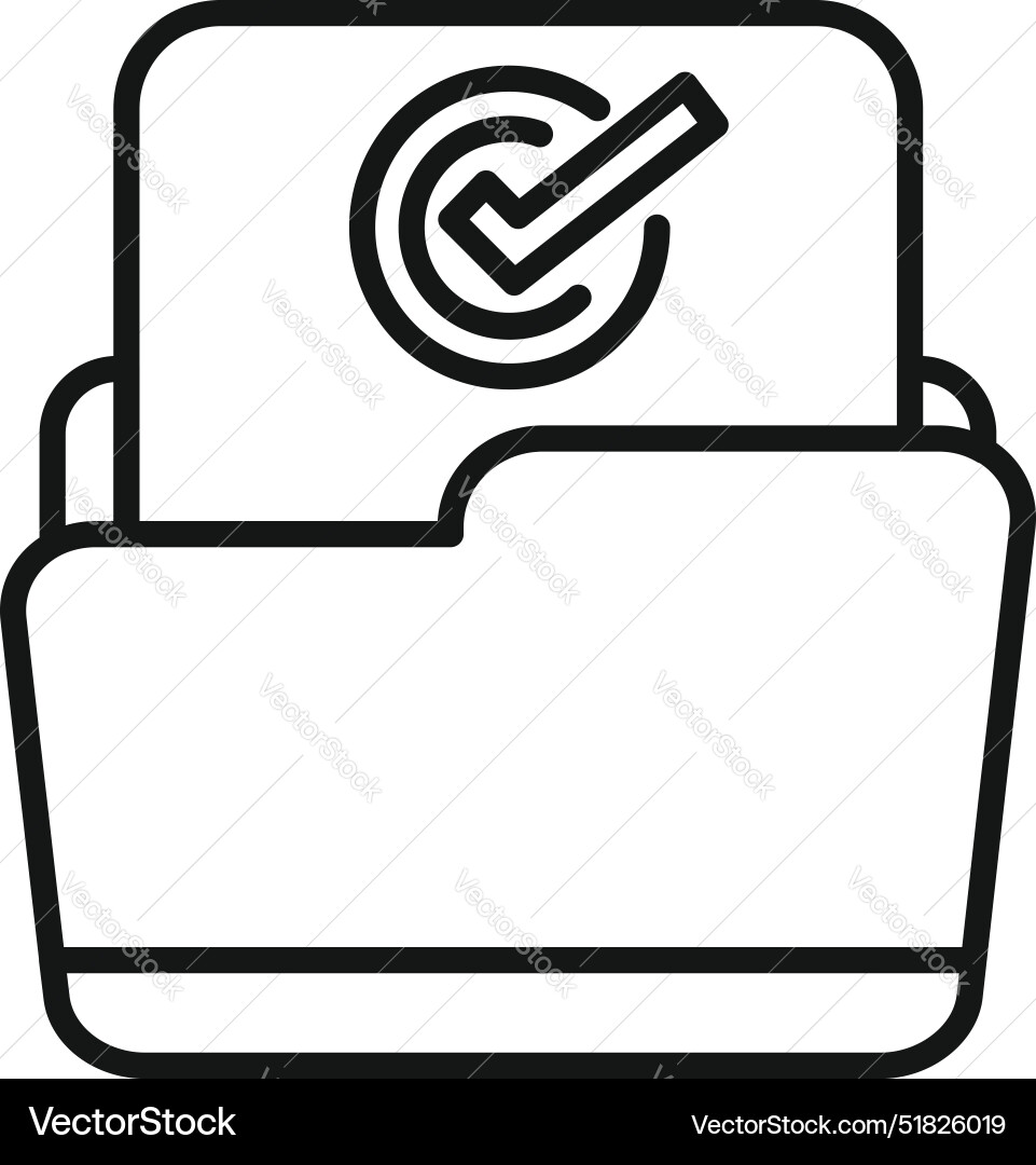 File storage data security icon showing a checked File storage data security icon showing a checked vector image