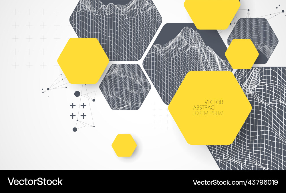 Hexagonal Tech Abstract Background vector image