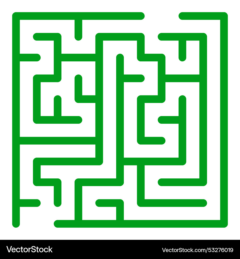 Maze shape design element there is one entrance Vector Image