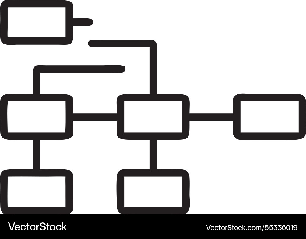 Workflow automation system shows data diagram vector image