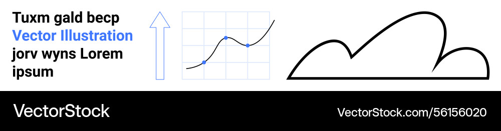 Abstract data visualization with upward trend Vector Image