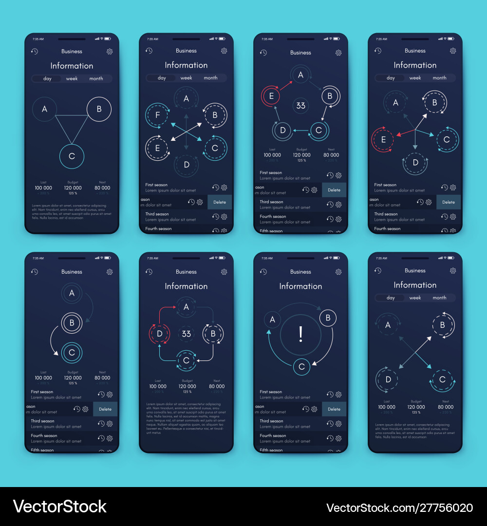 Different ui ux gui screens and flat web icons Different ui ux gui screens and flat web icons vector image