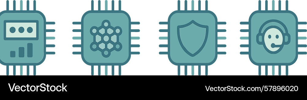 Digital elements representing technology data vector image
