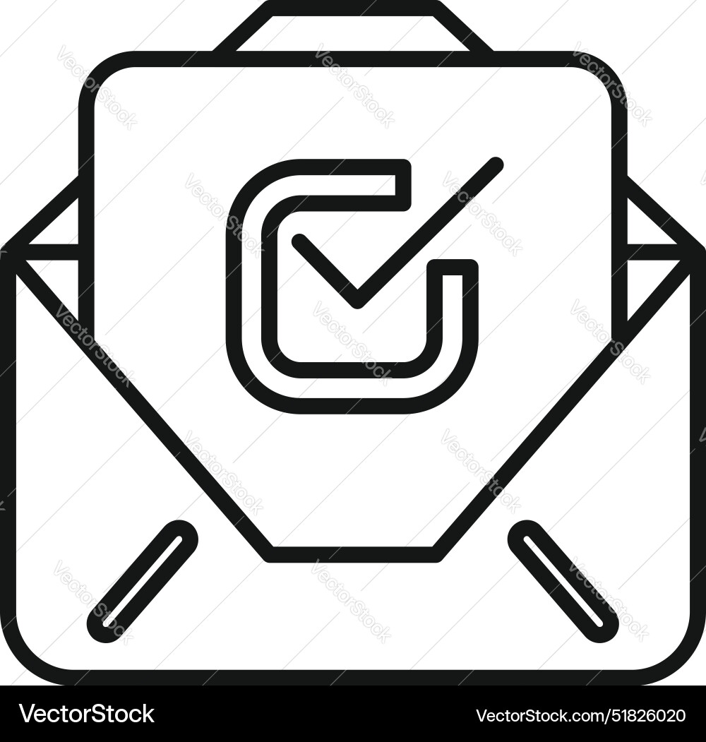 Envelope containing document with check mark icon Envelope containing document with check mark icon vector image