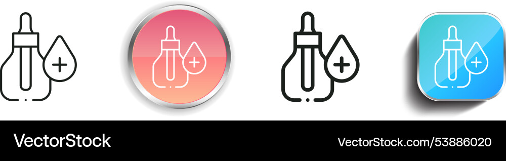 Essential oil icon thin linear regular and button vector image