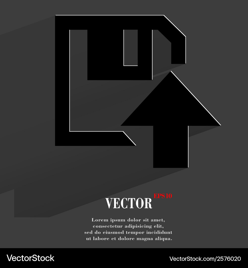 Floppy disk upload flat modern web button Vector Image