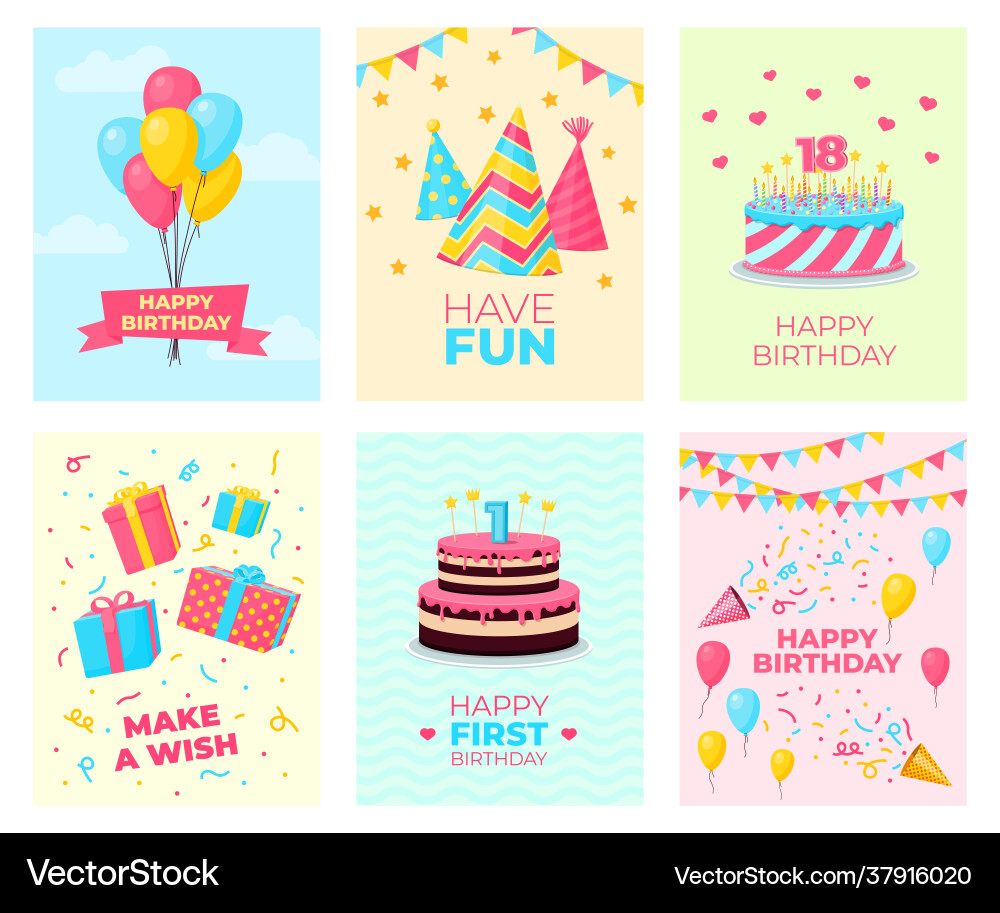 Geburtstag Party Karten Vorlage Karten Design Spaß Geburtstag Party Karten Vorlage Karten Design Spaß vektorbild