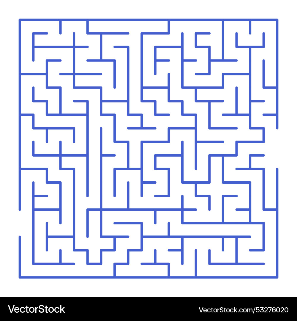 Maze shape design element there is one entrance Maze shape design element there is one entrance vector image