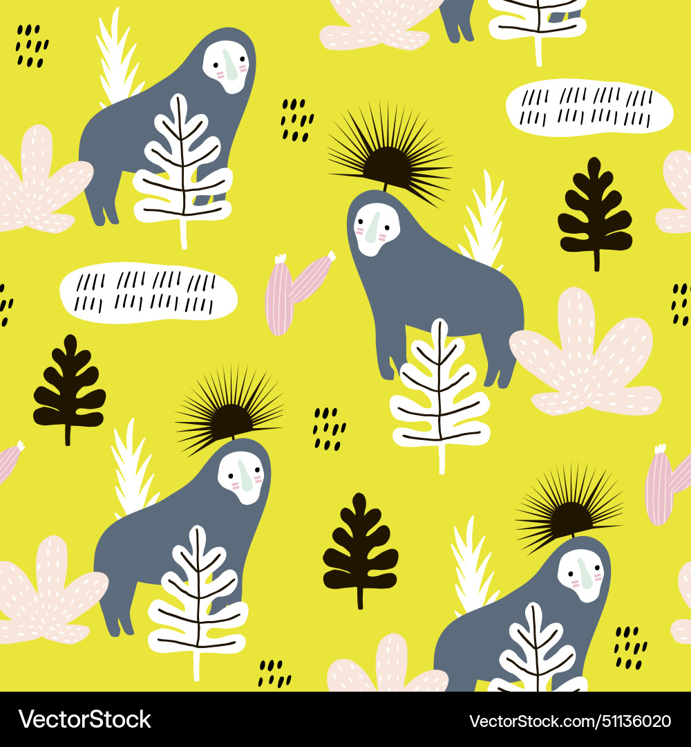 Seamless pattern with gorillas Seamless pattern with gorillas vector image