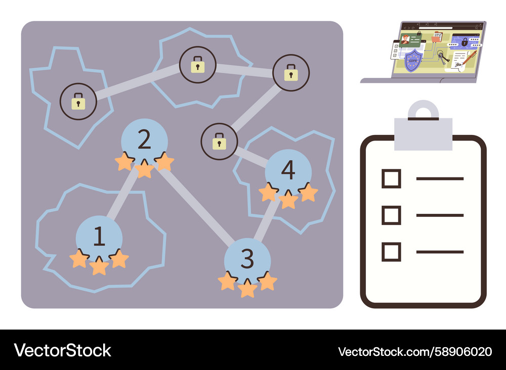 Secure Network Pathways & Protection Vector Image