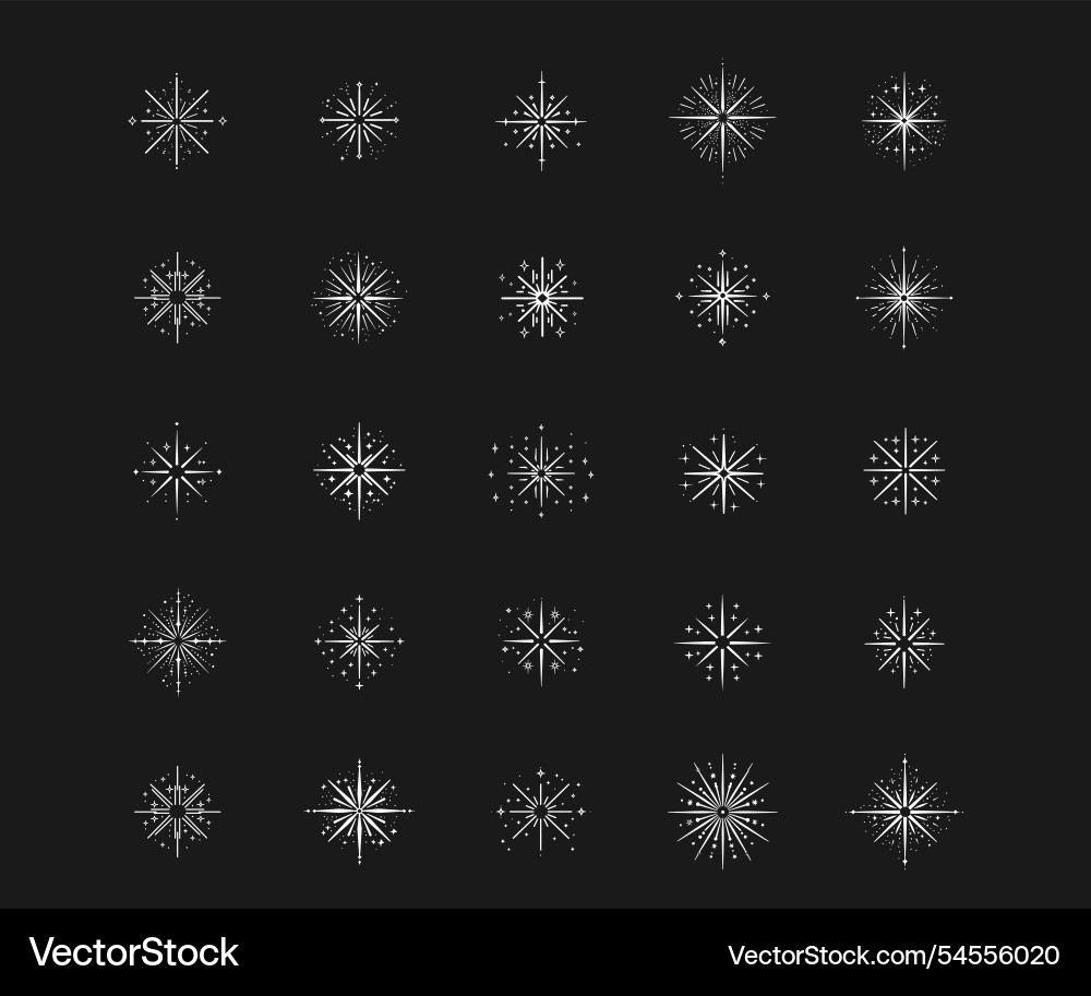 Sparkle icon set abstract shape element and magic Sparkle icon set abstract shape element and magic Vector Image