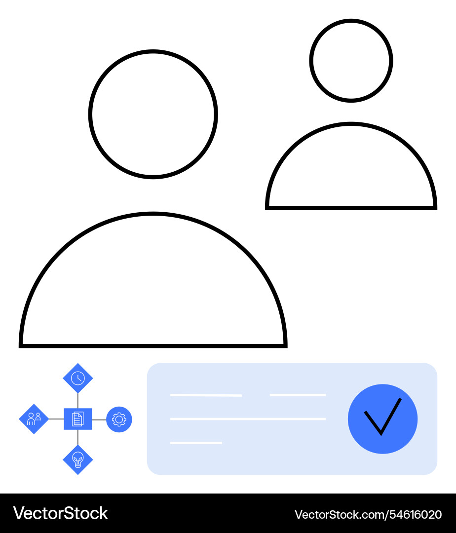 User profile icons with verification badge Vector Image