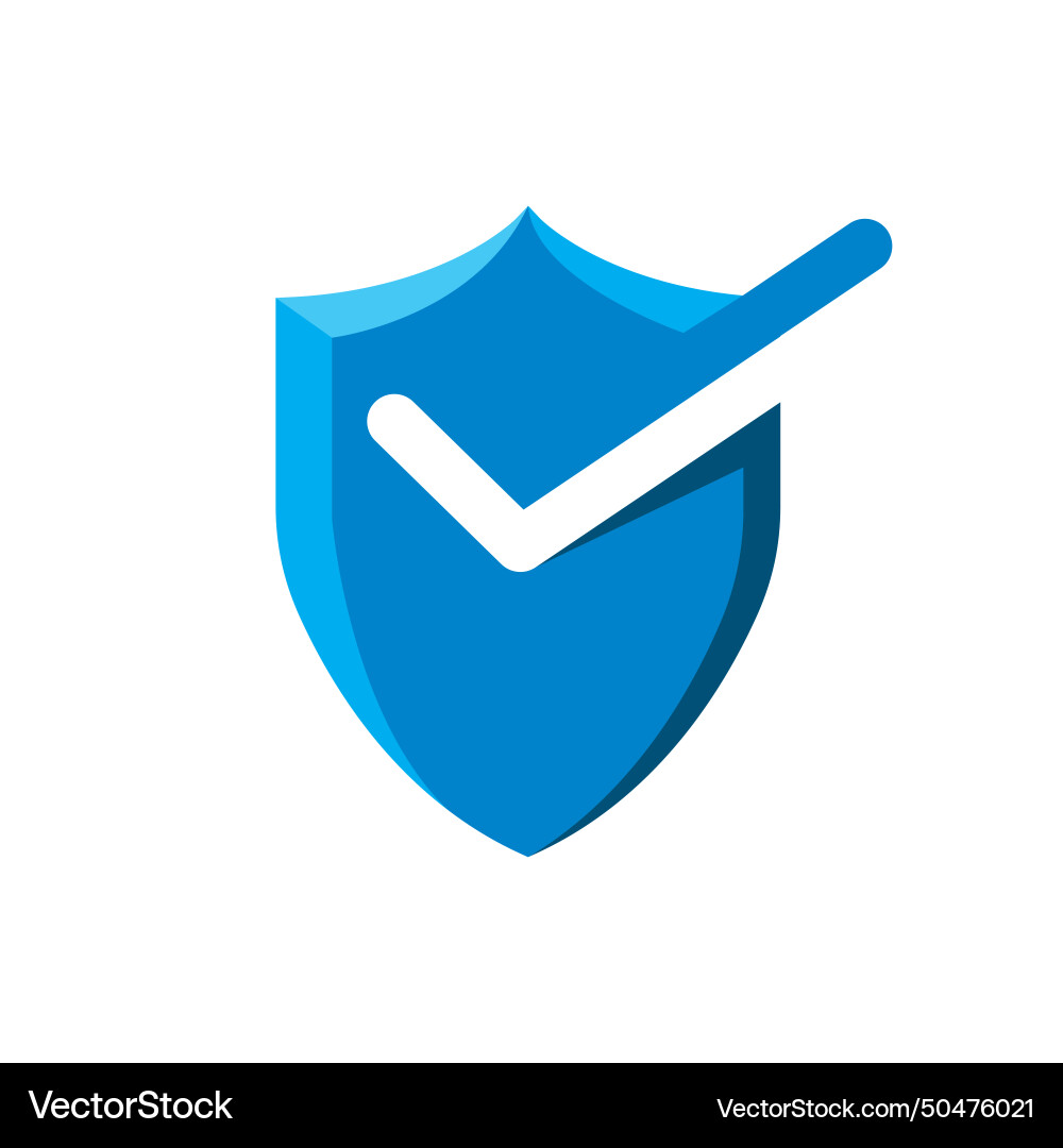 3d shield check mark element concept design Vector Image