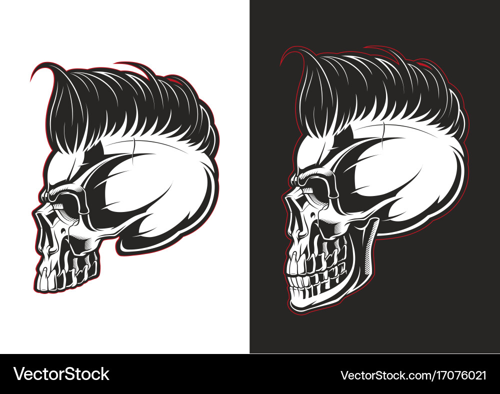 Barber Skull Profile Illustration Vector Image