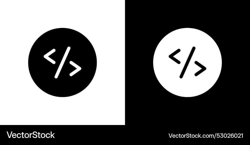 Coding icon logo set vector image