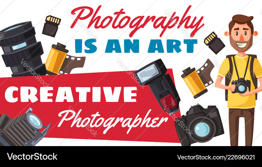 Fotografieren Beruf und Fotoausrüstung Fotografieren Beruf und Fotoausrüstung vektorbild