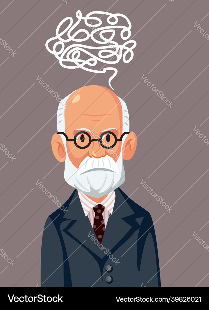 Freud sigmund caricature Freud sigmund caricature vector image