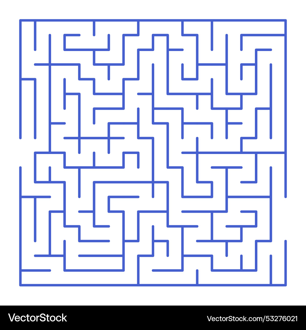 Maze shape design element there is one entrance Maze shape design element there is one entrance vector image