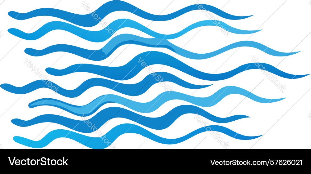 Multiple wavy water lines pattern design vector image