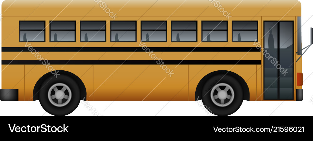 Side of school bus mockup realistic style Side of school bus mockup realistic style Vector Image