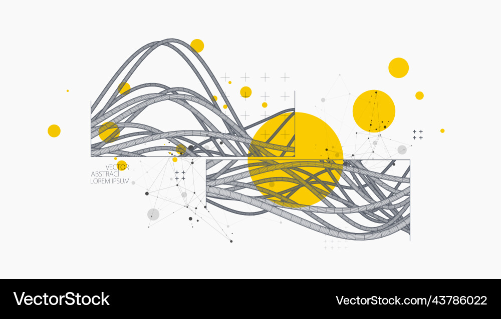 Abstract background with a wireframe dynamic vector image