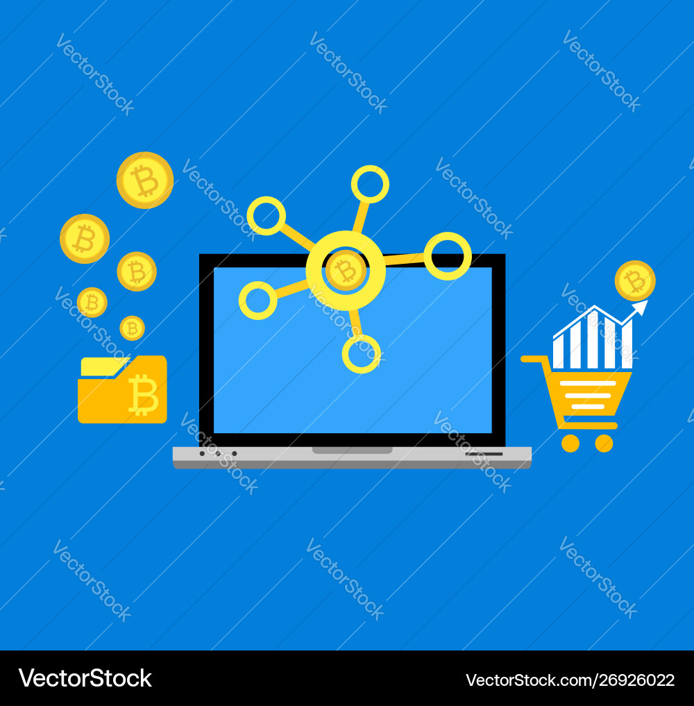 Blockchain scheme mining crypto currency server Blockchain scheme mining crypto currency server vector image