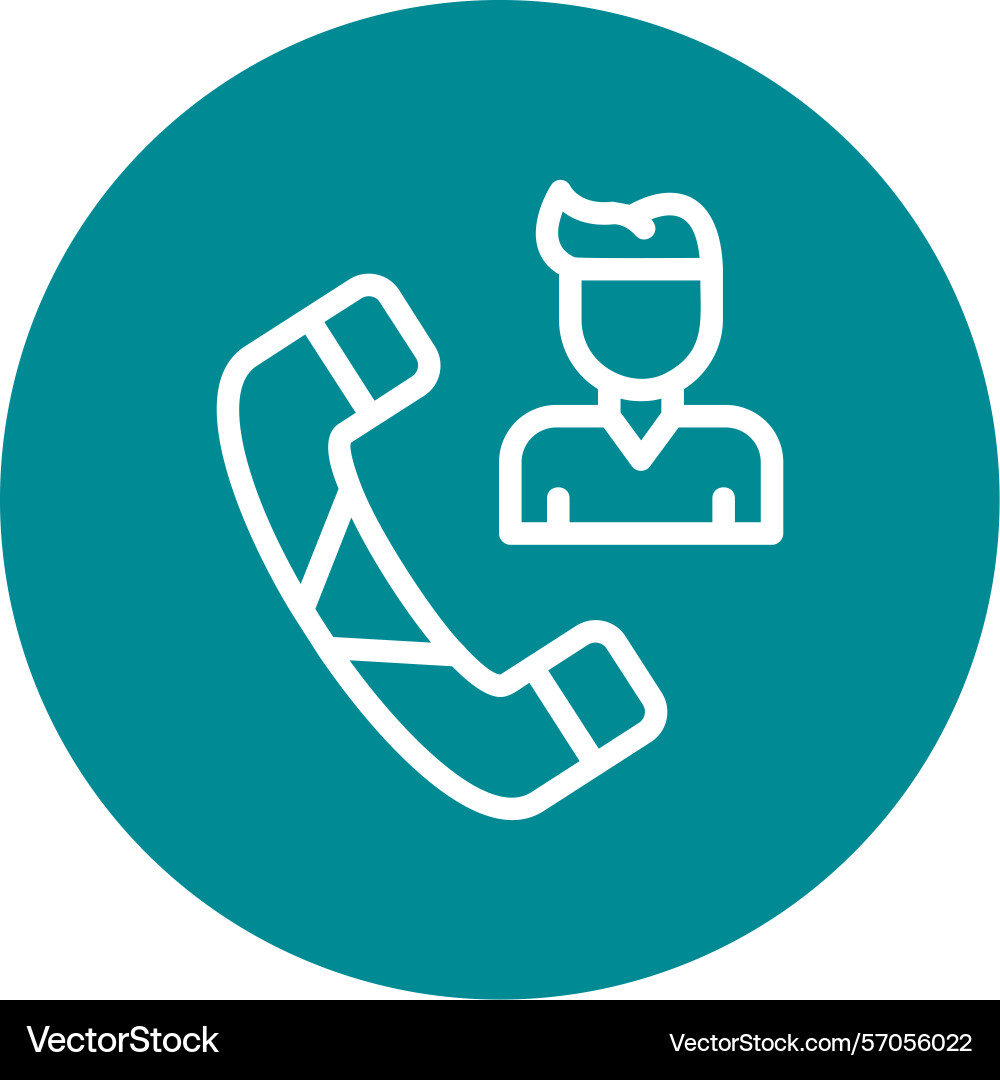 Call queue line circle style icon design vector image