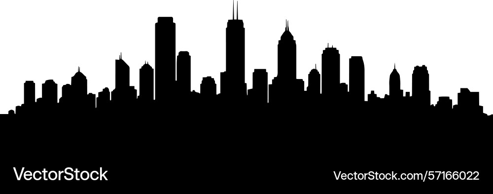 City landscape black silhouette panorama Vector Image