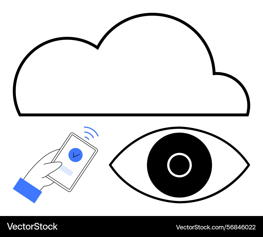 Cloud security and data access with mobile Vector Image