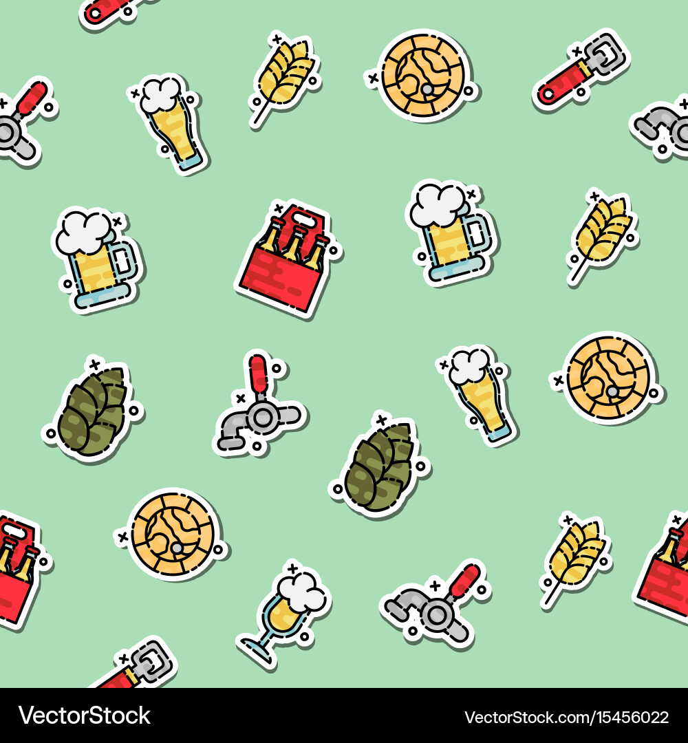 Colored brewing icons set pattern vector image