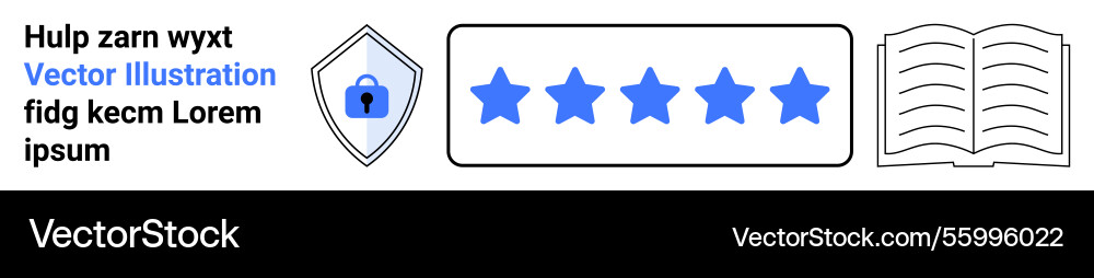 Data security rating stars and open book Data security rating stars and open book vector image