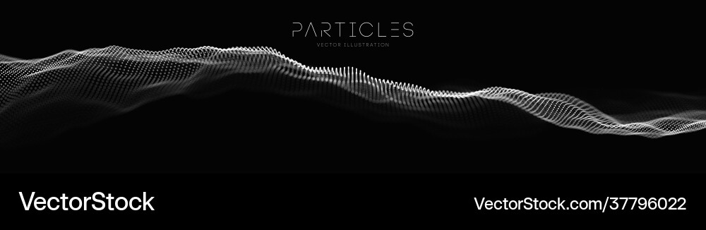 Flowing particle waves music abstract tech Flowing particle waves music abstract tech vector image