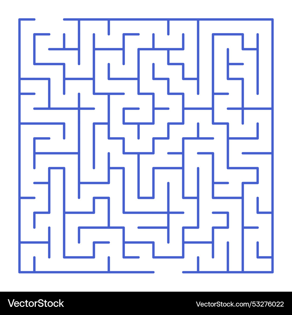 Maze shape design element there is one entrance Maze shape design element there is one entrance vector image